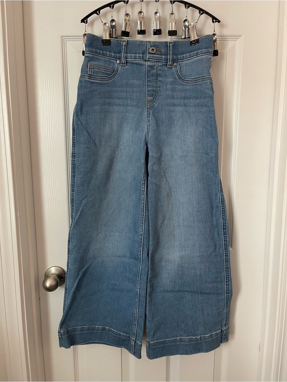 SPANX Light Blue Wide-Leg Flare Jeans